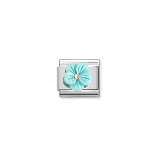 Nomination Classic Link Rose Gold Flower  - Turquoise Mother of Pearl