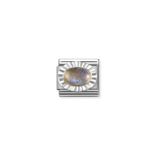 Nomination Classic Link Silver Diamond Oval - Labradorite