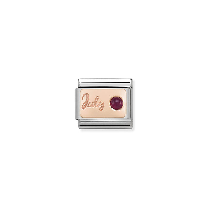 Nomination Classic Link Stone of the Month Rose Gold July Ruby