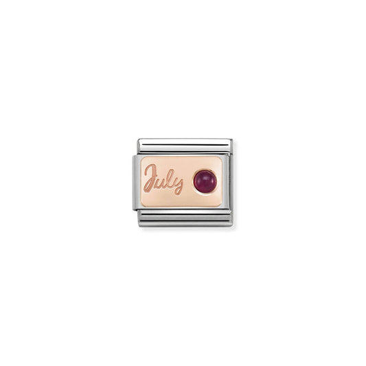 Nomination Classic Link Stone of the Month Rose Gold July Ruby