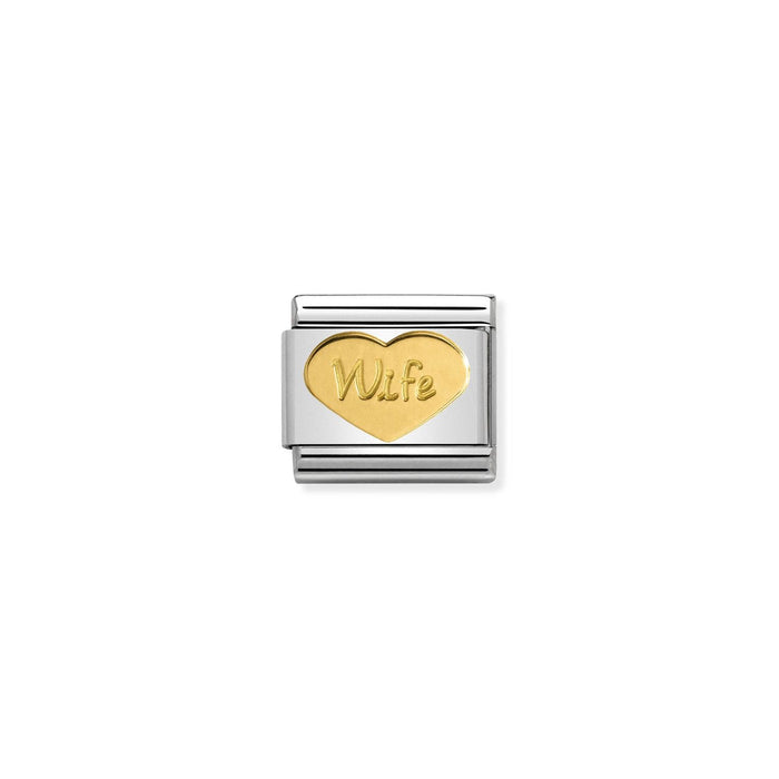 Nomination Classic Link Symbols 18K Gold Wife Heart Charm