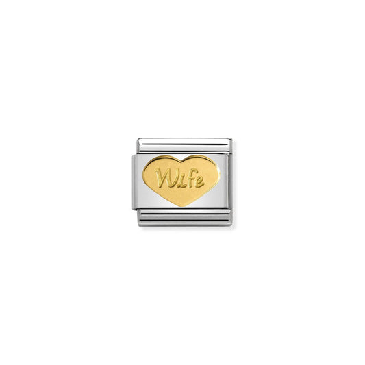 Nomination Classic Link Symbols 18K Gold Wife Heart Charm