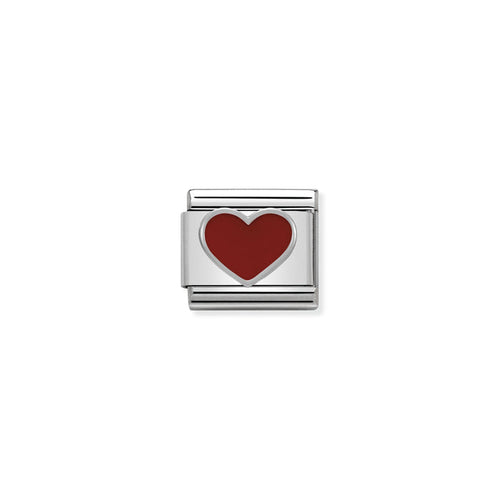 Nomination Classic Link Symbols Silver and Enamel Red Heart