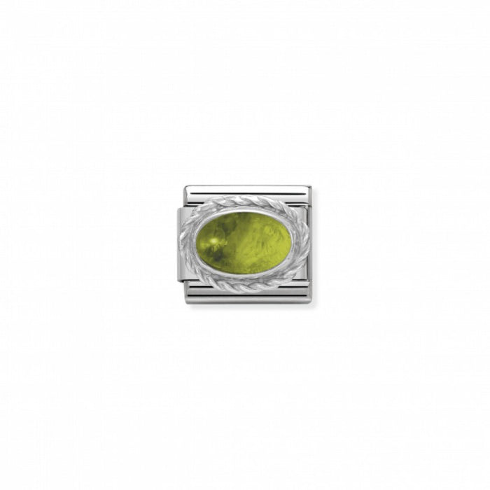 Nomination Classic Link Twisted Setting Semi-precious Peridot Charm