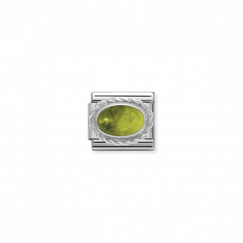 Nomination Classic Link Twisted Setting Semi-precious Peridot Charm