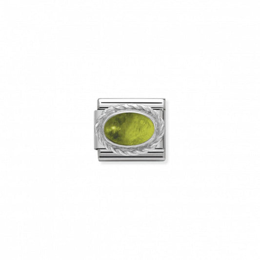 Nomination Classic Link Twisted Setting Semi-precious Peridot Charm