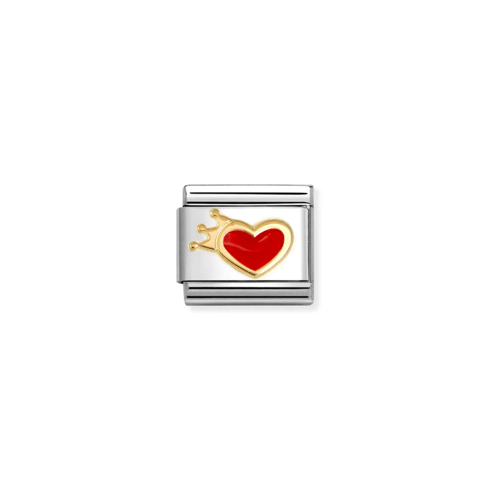 Nomination Classic Love 18K Gold Red Heart With Crown Charm