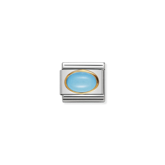 Nomination Classic Oval Hard Stones 18K Gold Turquoise