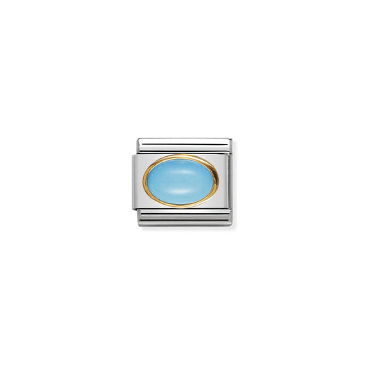 Nomination Classic Oval Hard Stones 18K Gold Turquoise