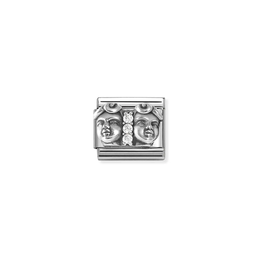 Nomination Classic Silver CZ Gemini Zodiac Charm