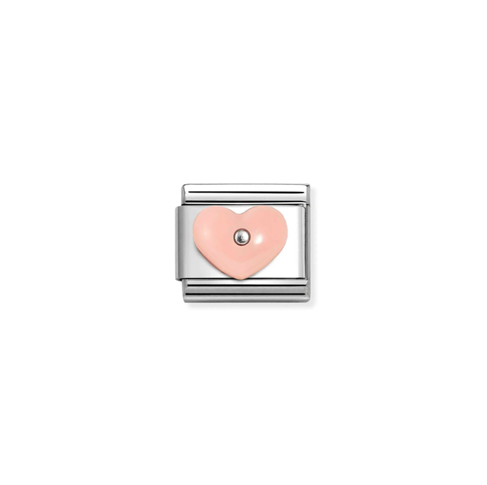 Nomination Classic Silver Resin Heart Charm -Pink