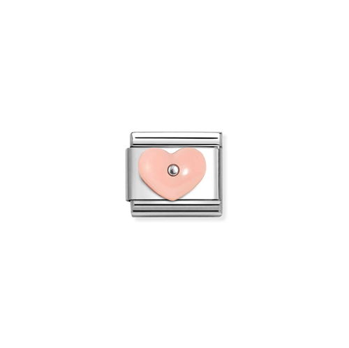 Nomination Classic Silver Resin Heart Charm -Pink