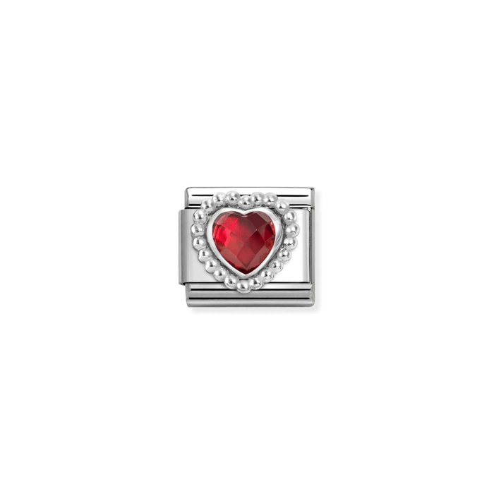Nomination Composable Classic Silver Charm Heart Red Dots Setting