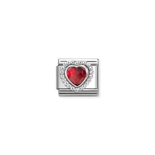 Nomination Composable Classic Silver Charm Heart Red Dots Setting