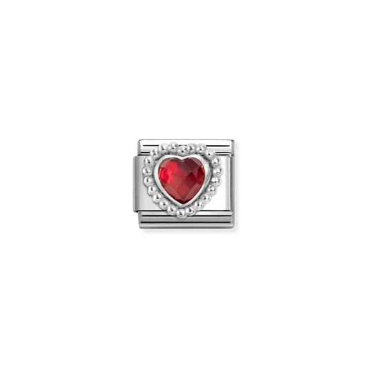 Nomination Composable Classic Silver Charm Heart Red Dots Setting
