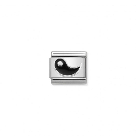 Nomination Composable Classic Silver Charm Link Black Yin Symbol
