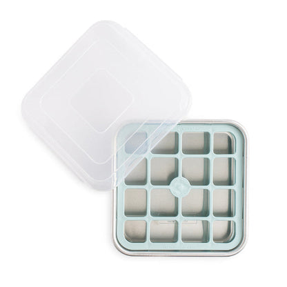 Ice cube tray with lid on a white background