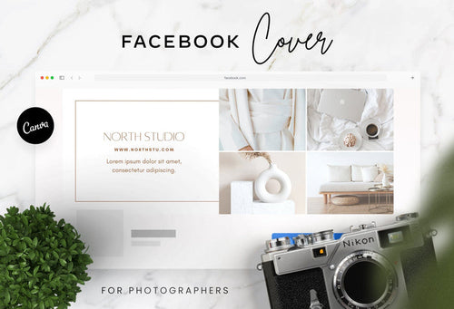 Ladystrategist North Studio Photography Facebook Cover for Photographers Editable Canva Template instagram canva templates social media templates etsy free canva templates