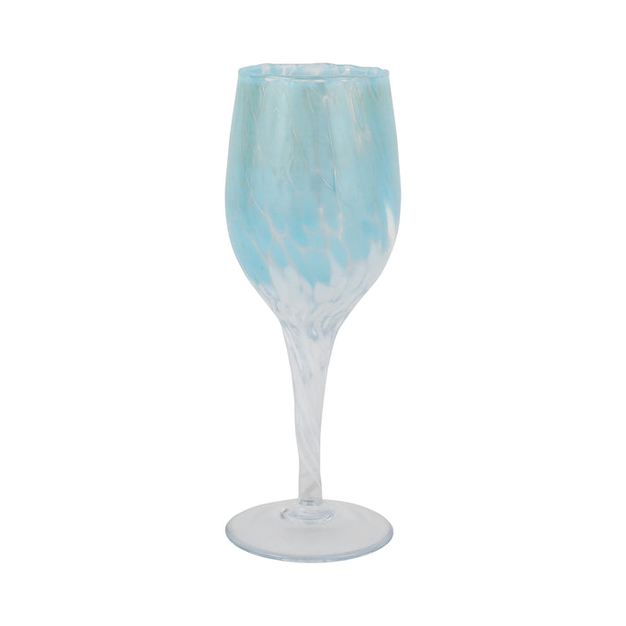 Nuvola Light Blue and White Wine Glass - Set of 4