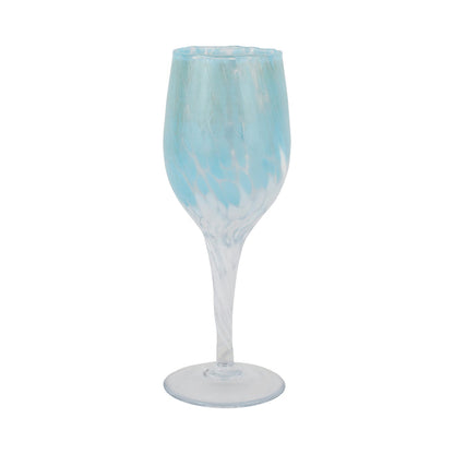 Nuvola Light Blue and White Wine Glass - Set of 4
