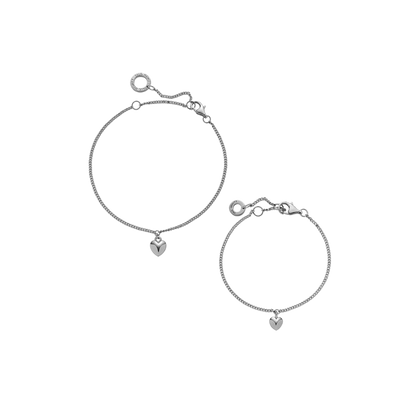 Ocean Heart Mama & Mini Set Silber