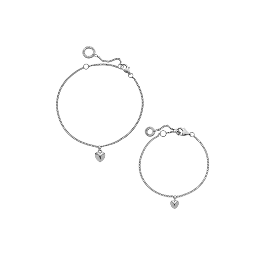 Ocean Heart Mama & Mini Set Silber