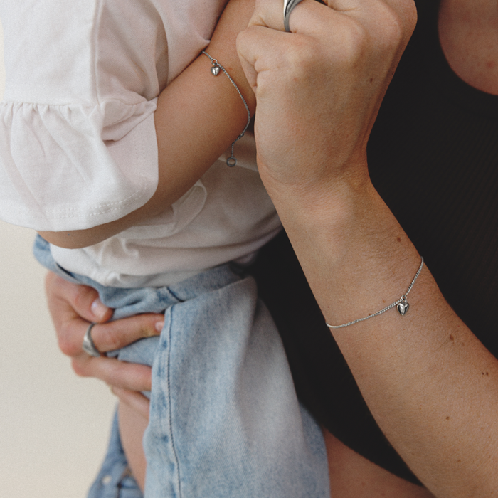 Ocean Heart Mama & Mini Set Silber