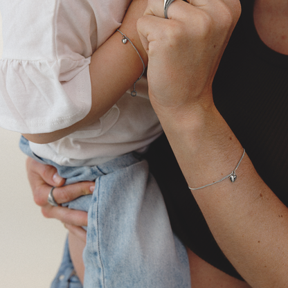 Ocean Heart Mama & Mini Set Silber