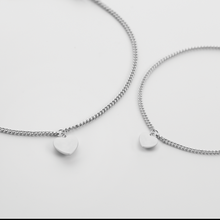 Ocean Heart Mama & Mini Set Silber