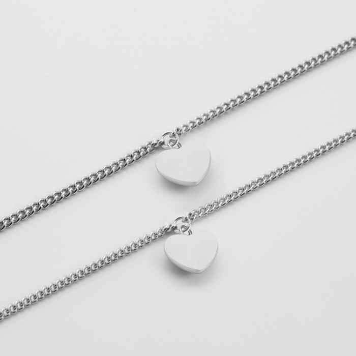 Ocean Heart Mama & Mini Set Silber