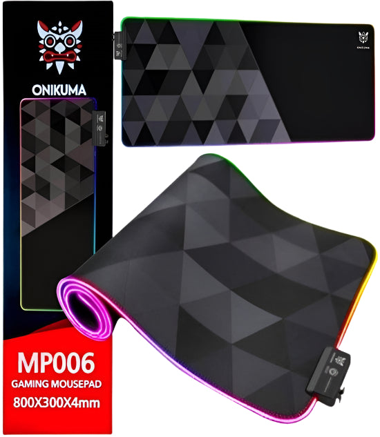 Onikuma RGB Gaming Mouse pad, 800x300x4Mm, Black