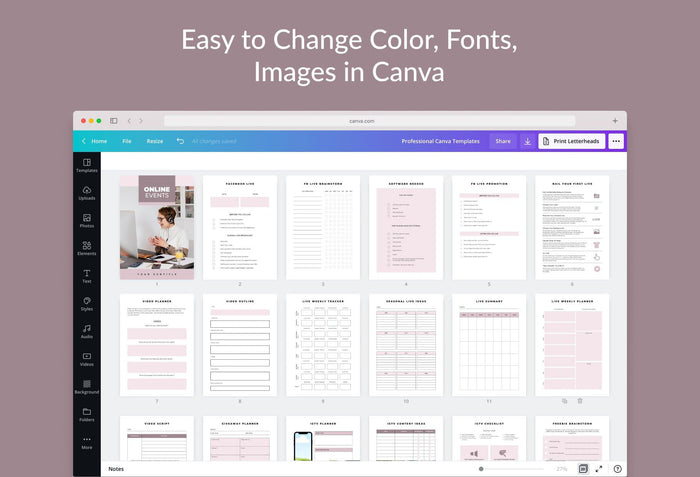 Ladystrategist Onlinw Events Planner Canva Template instagram canva templates social media templates etsy free canva templates