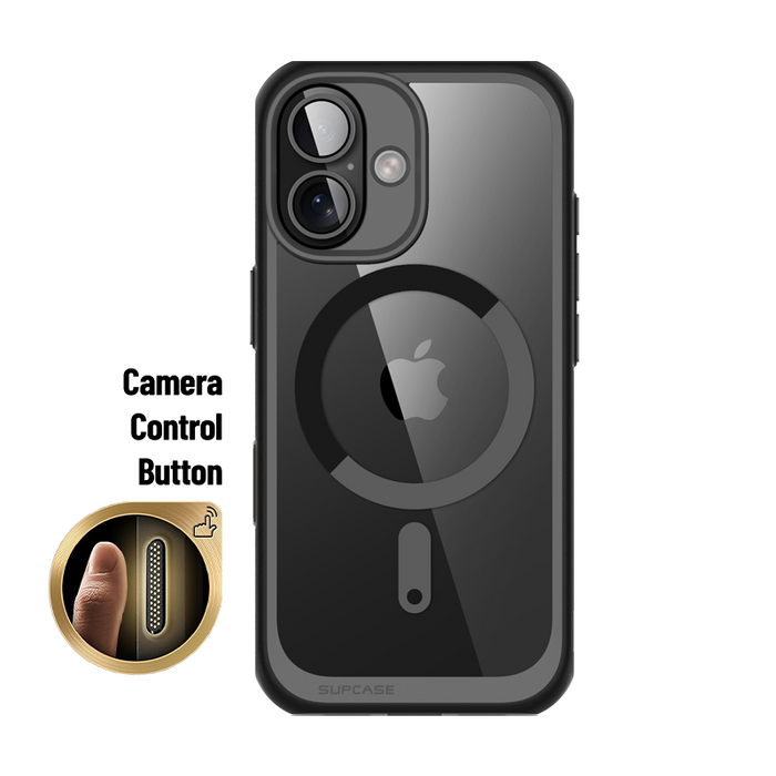 OPEN BOX | iPhone 16 6.1 inch Unicorn Beetle MAG Slim Clear MagSafe Camera Control Button Case - Black
