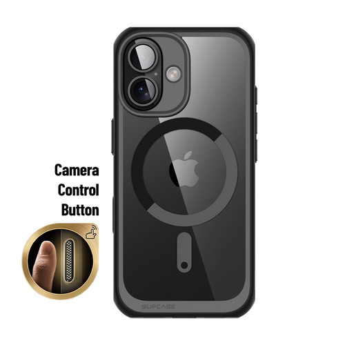 OPEN BOX | iPhone 16 6.1 inch Unicorn Beetle MAG Slim Clear MagSafe Camera Control Button Case - Black