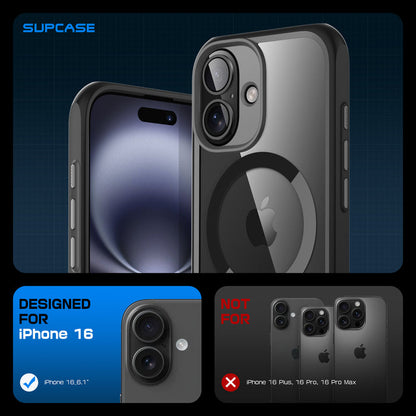 OPEN BOX | iPhone 16 6.1 inch Unicorn Beetle MAG Slim Clear MagSafe Camera Control Button Case - Black