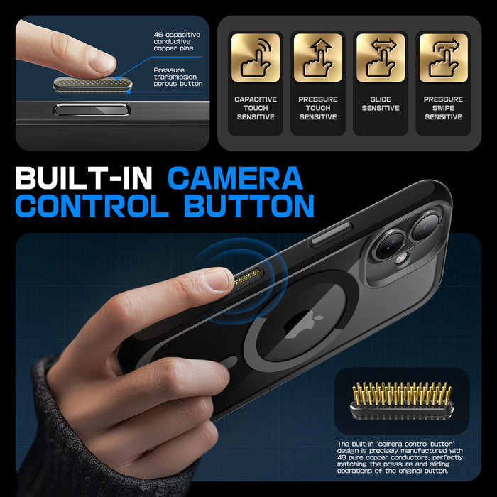 OPEN BOX | iPhone 16 6.1 inch Unicorn Beetle MAG Slim Clear MagSafe Camera Control Button Case - Black