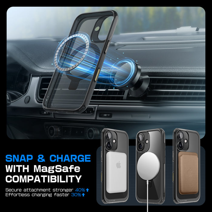 OPEN BOX | iPhone 16 6.1 inch Unicorn Beetle MAG Slim Clear MagSafe Camera Control Button Case - Black