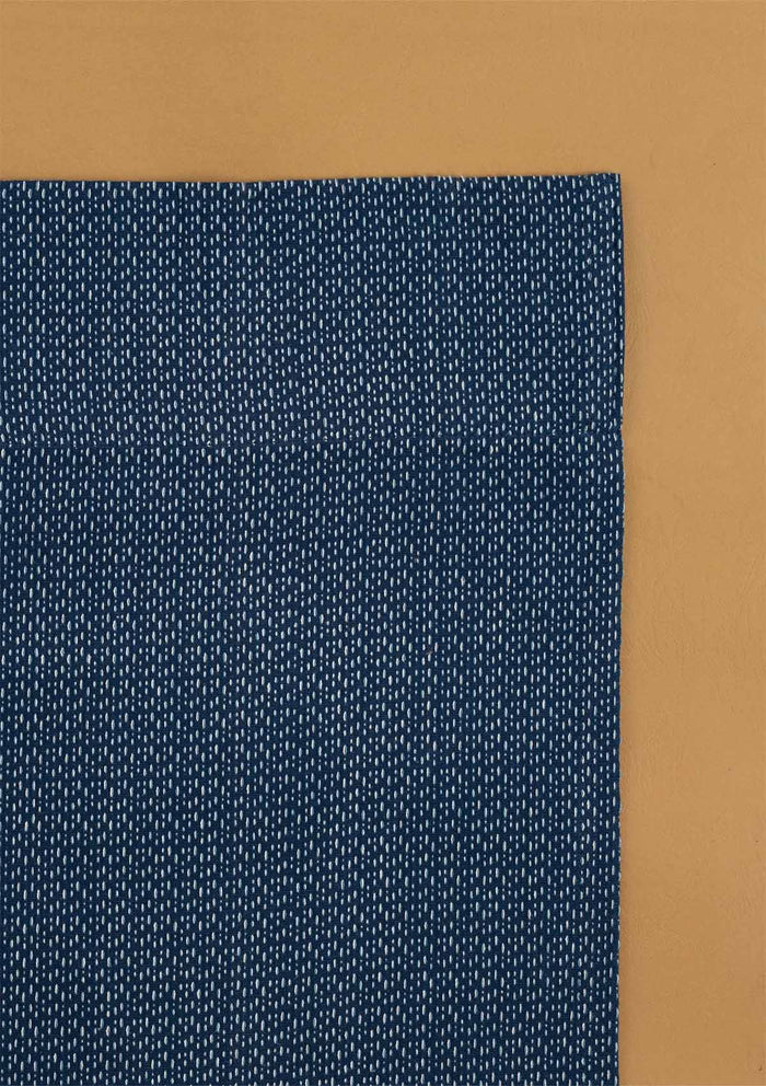 Pacific Blue 100% Cotton Textured Curtain For Livingroom / Bedroom | Room Darkening | Single Piece