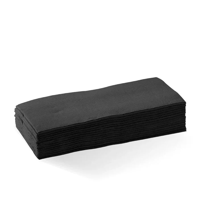 PACK Environap BLACK Quilted 2ply Dinner Napkin Redifold x 100