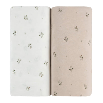 Crib Sheet Set - Ivory/Sage Floral