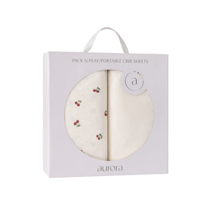 Two-Pack red Cherry Crib Sheets