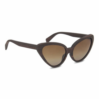 LaBante London Repurposed wooden & Sustainable Poppy Cat Eye Sleek Sunglasses UV Ray Protected