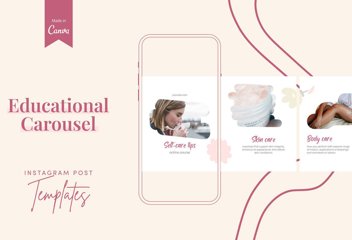 Ladystrategist Paisley Educational 6-Page Carousel Canva Template instagram canva templates social media templates etsy free canva templates