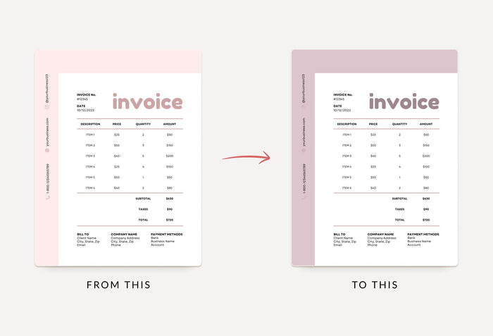 Ladystrategist Pale Pink Invoice Canva Template Printable and Editable instagram canva templates social media templates etsy free canva templates