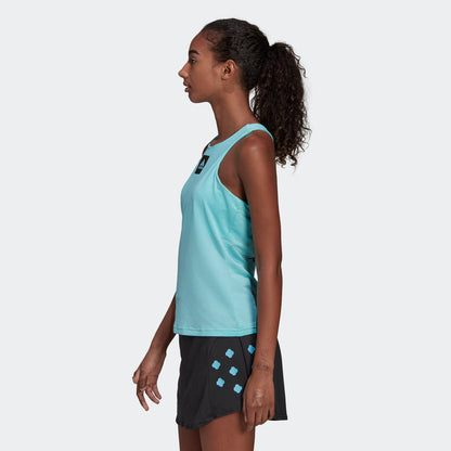 adidas PARIS Y-TANK Tennis Top | Aqua | Women's
