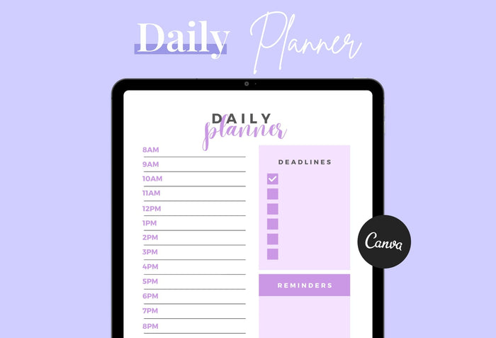 Ladystrategist Pastel Purple Daily Planner Printable and Editable Canva Template instagram canva templates social media templates etsy free canva templates