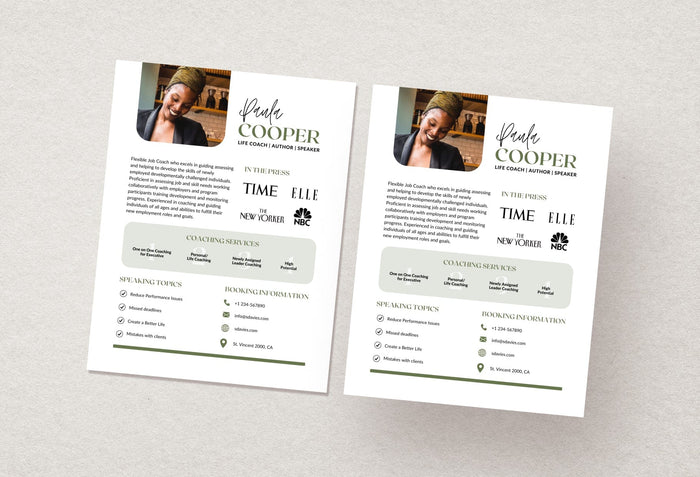 Ladystrategist Paula Speaker One-Sheet Canva Template instagram canva templates social media templates etsy free canva templates
