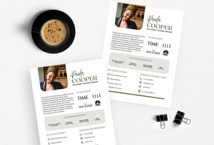 Ladystrategist Paula Speaker One-Sheet Canva Template instagram canva templates social media templates etsy free canva templates