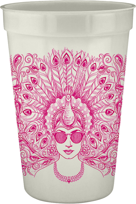 Peacock Madame 16oz Pearlized Cups