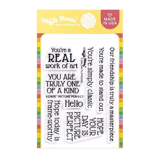 Picture Perfect Sentiments Stamp Set by Waffle Flower